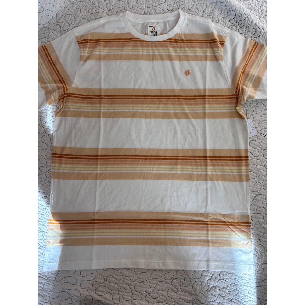 Hang Ten Mens Striped Short Sleeve Tee Size Medium